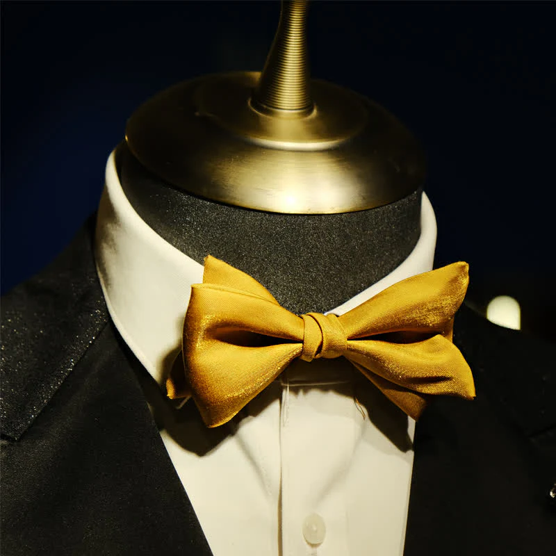 Men's Golden Life Unique Shaped Oversized Pointed Bow Tie - Image 9