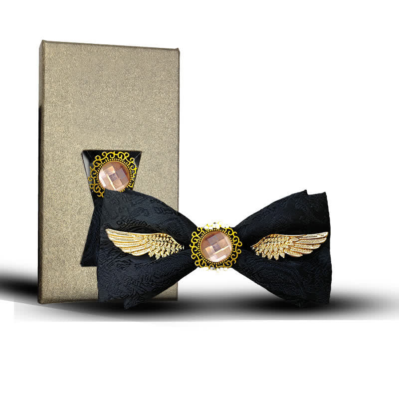 Men's Golden Wings Gemstone Suit Bow Tie - Image 4