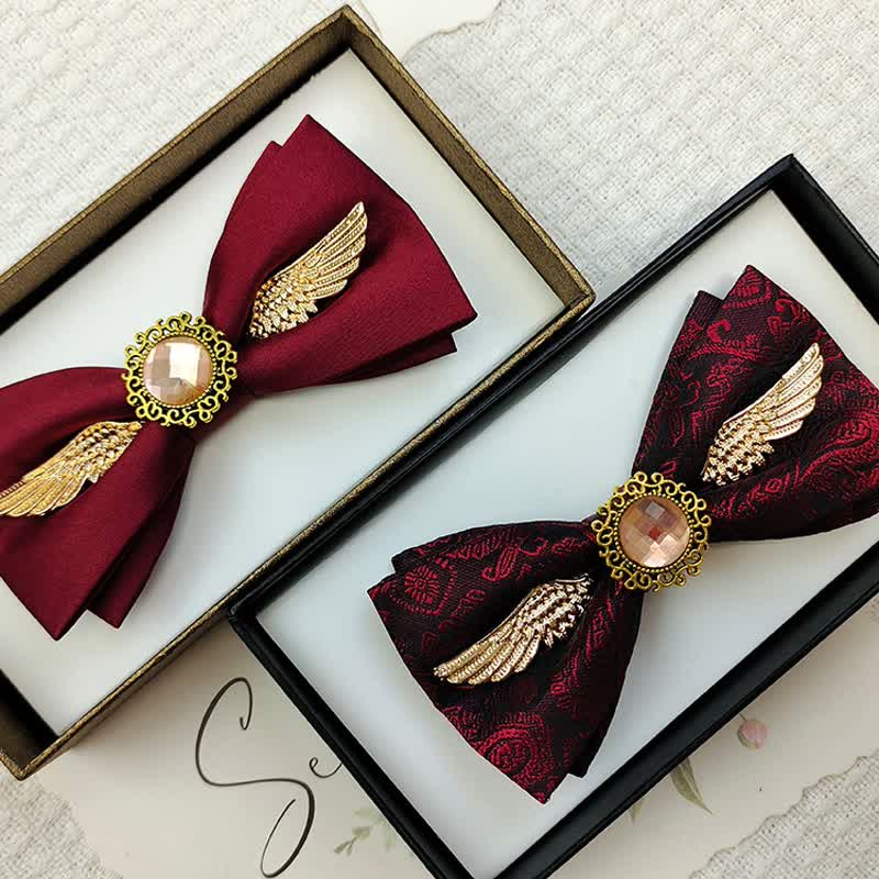 Men's Golden Wings Gemstone Suit Bow Tie - Image 5