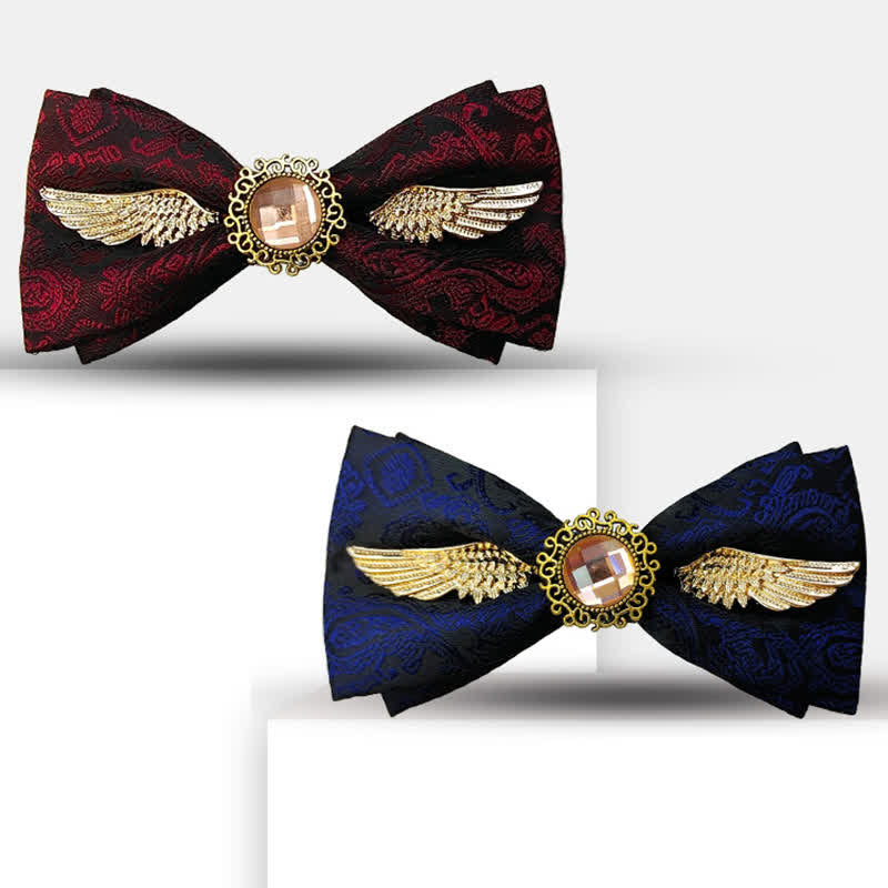 Men's Golden Wings Gemstone Suit Bow Tie - Image 7