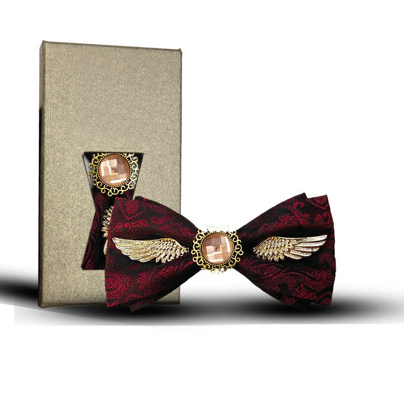 Men's Golden Wings Gemstone Suit Bow Tie - Image 9