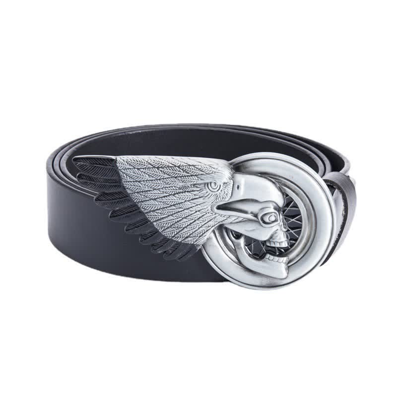 Men's Gothic Eagle Skull Leather Belt - Image 8