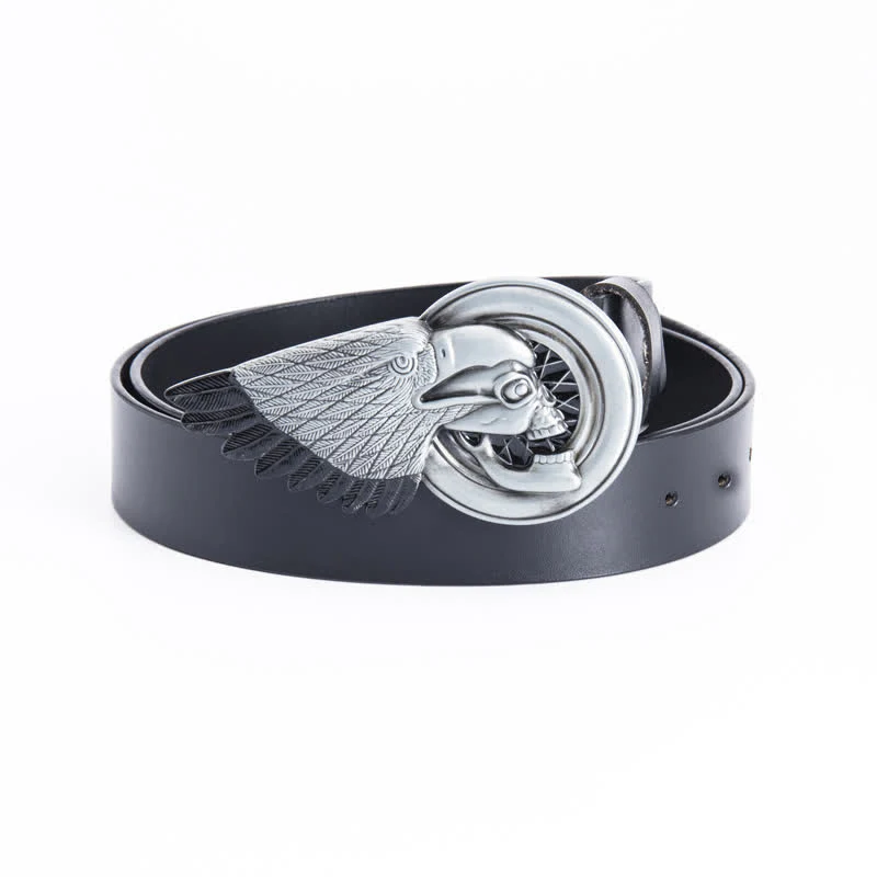 Men's Gothic Eagle Skull Leather Belt - Image 9