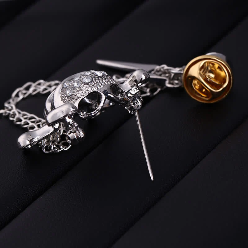 Men's Gothic Skull Lightning Chain Brooch - Image 4