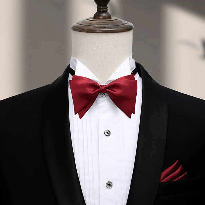 Men's Graceful Wedding Groom Oversized Pointed Bow Tie - Image 11