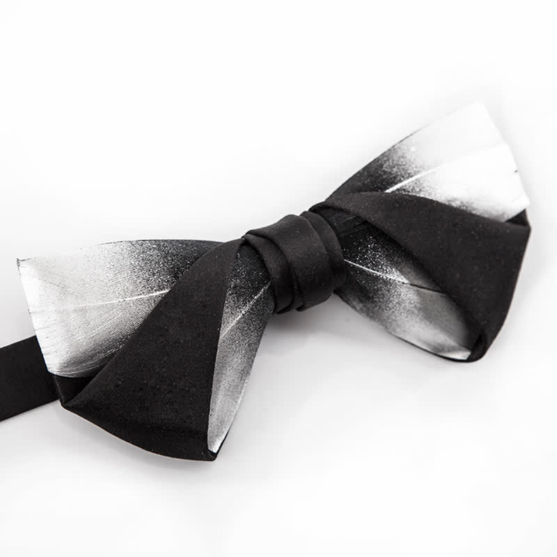 Men's Gradient Starry Galaxy Feather Bow Tie - Image 2