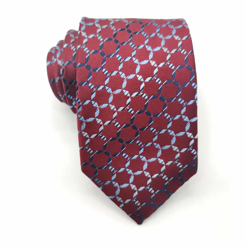 Men's Graduated Striped Hexagon Pure Silk Necktie - Image 4
