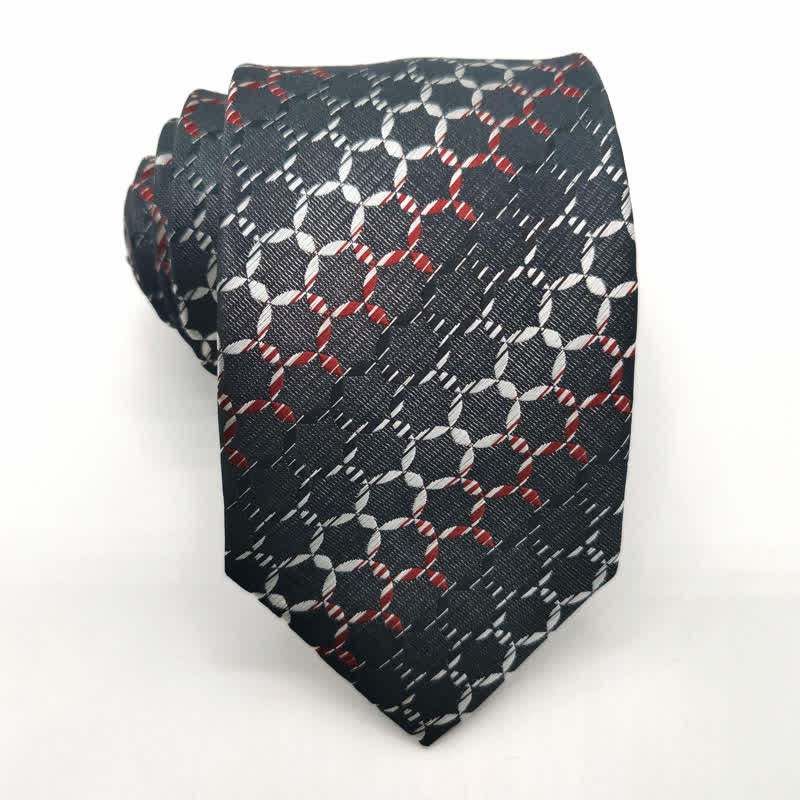 Men's Graduated Striped Hexagon Pure Silk Necktie - Image 7