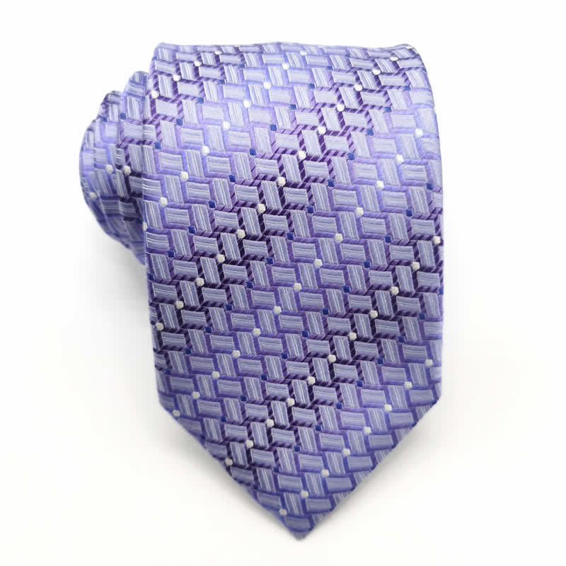 Men's Graduated Weave Pattern Pure Silk Necktie - Image 10