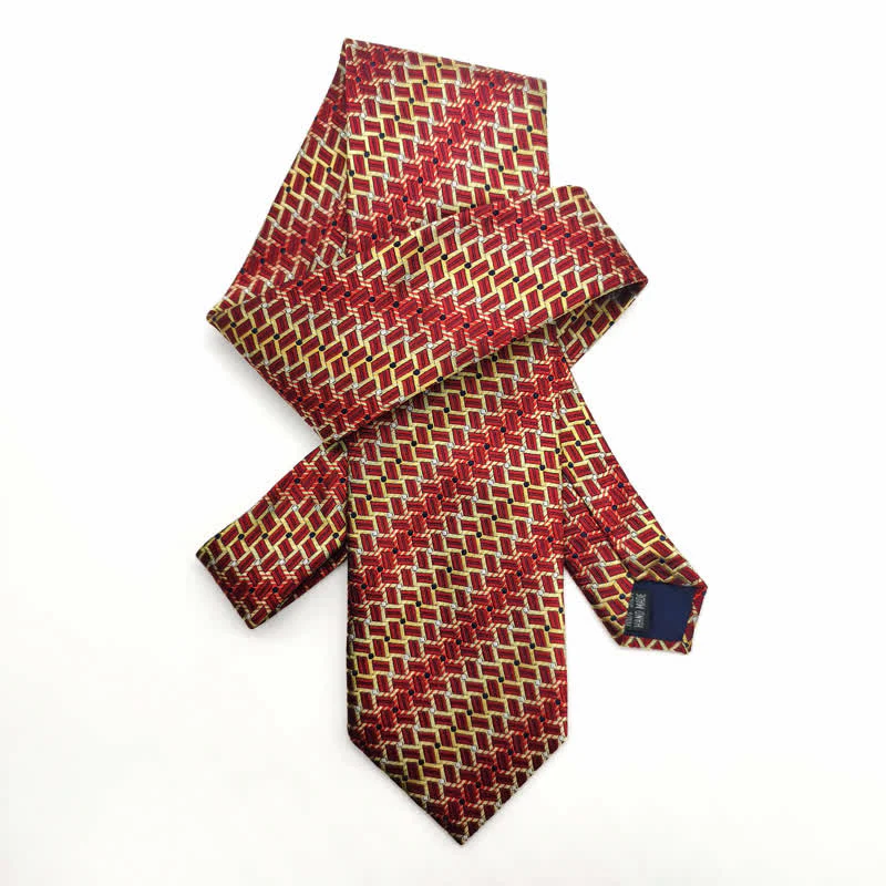 Men's Graduated Weave Pattern Pure Silk Necktie - Image 2