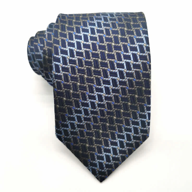 Men's Graduated Weave Pattern Pure Silk Necktie - Image 5