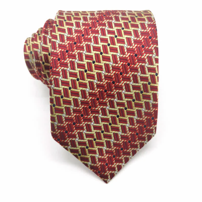Men's Graduated Weave Pattern Pure Silk Necktie - Image 9