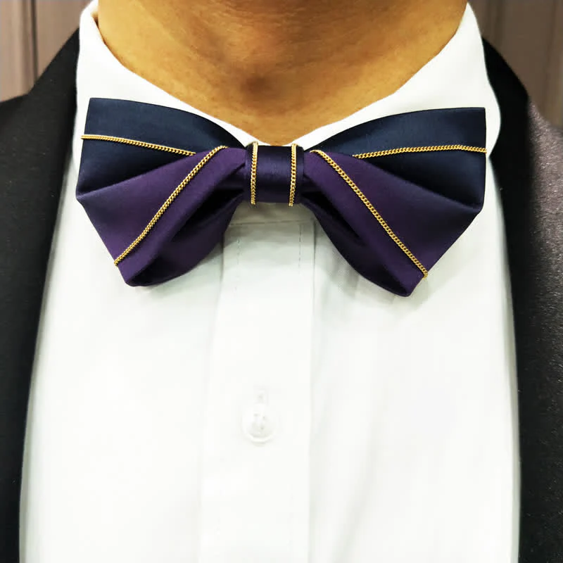 Men's Graudated Pocket Square Twist Bow Tie - Image 2