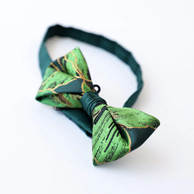 Men's Green Series Gold Tone Koi Bow Tie - Image 11