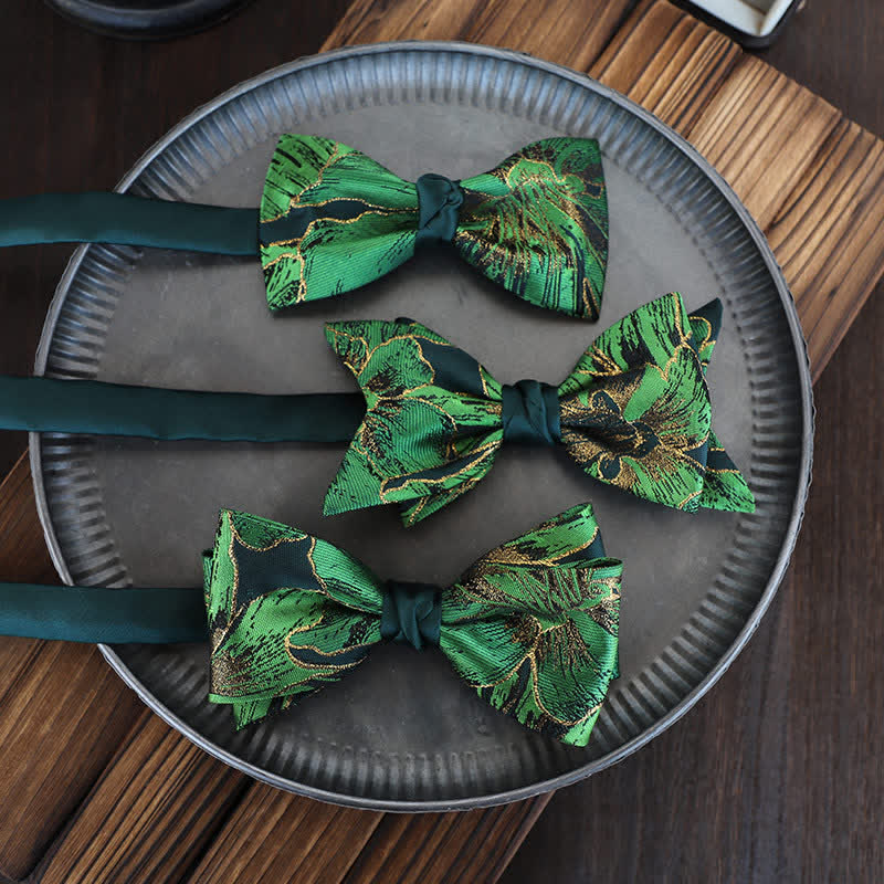 Men's Green Series Gold Tone Koi Bow Tie - Image 2