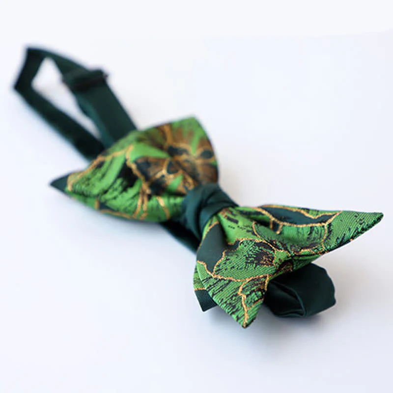 Men's Green Series Gold Tone Koi Bow Tie - Image 4