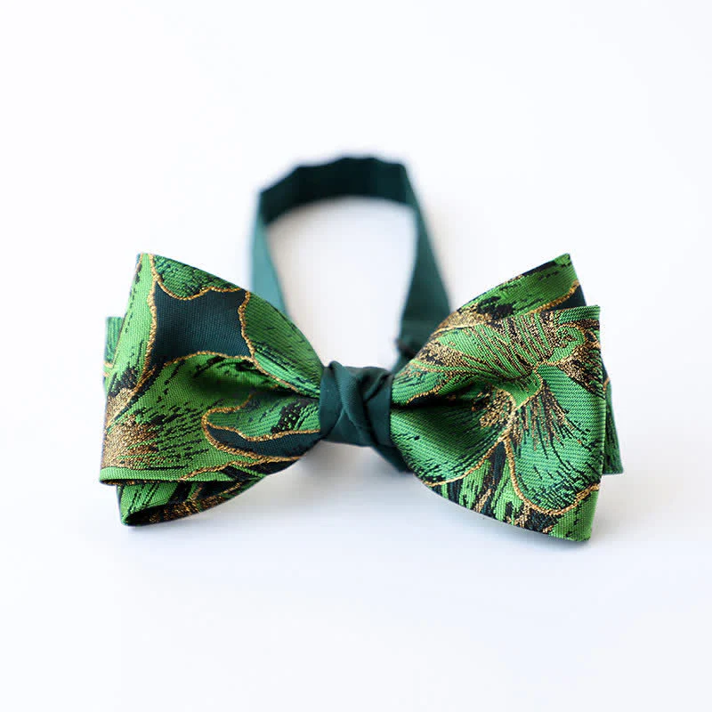 Men's Green Series Gold Tone Koi Bow Tie - Image 8