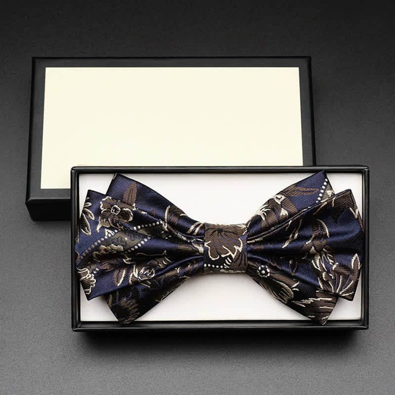 Men's Harmony Irises Cherry Blossom Floral Bow Tie - Image 10