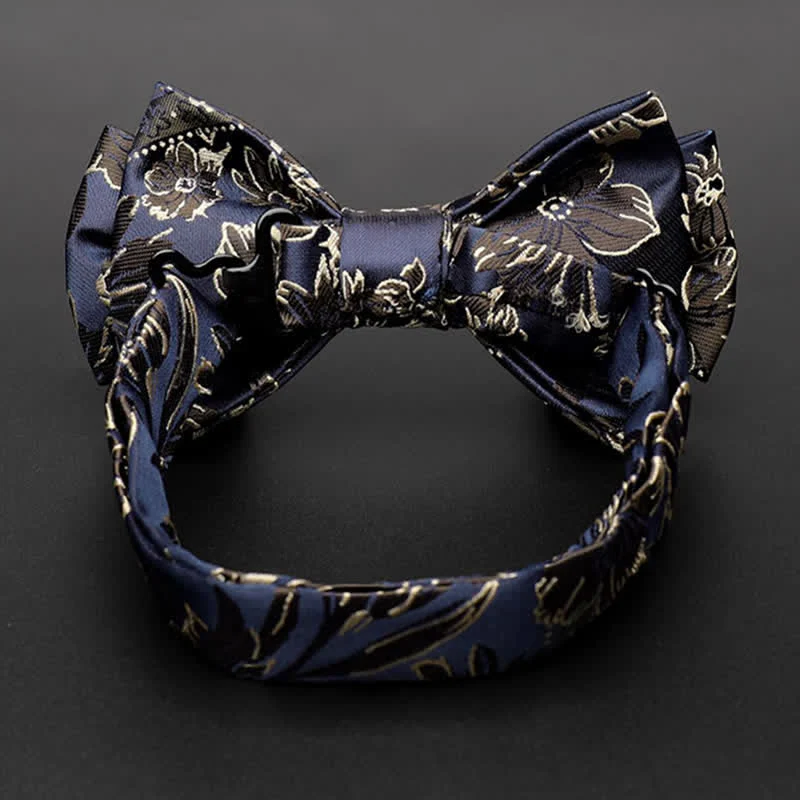 Men's Harmony Irises Cherry Blossom Floral Bow Tie - Image 14
