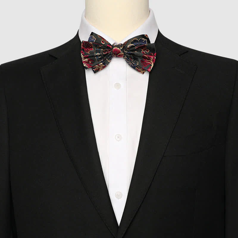 Men's Harmony Irises Cherry Blossom Floral Bow Tie - Image 2