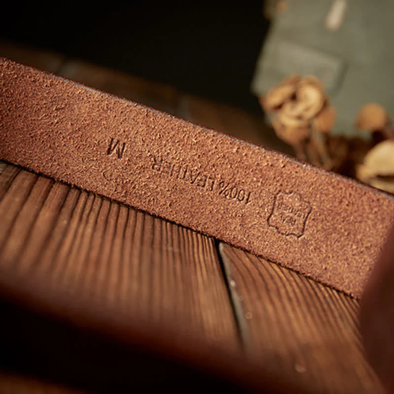 Men's Heavy Duty Copper Buckle Leather Belt - Image 7