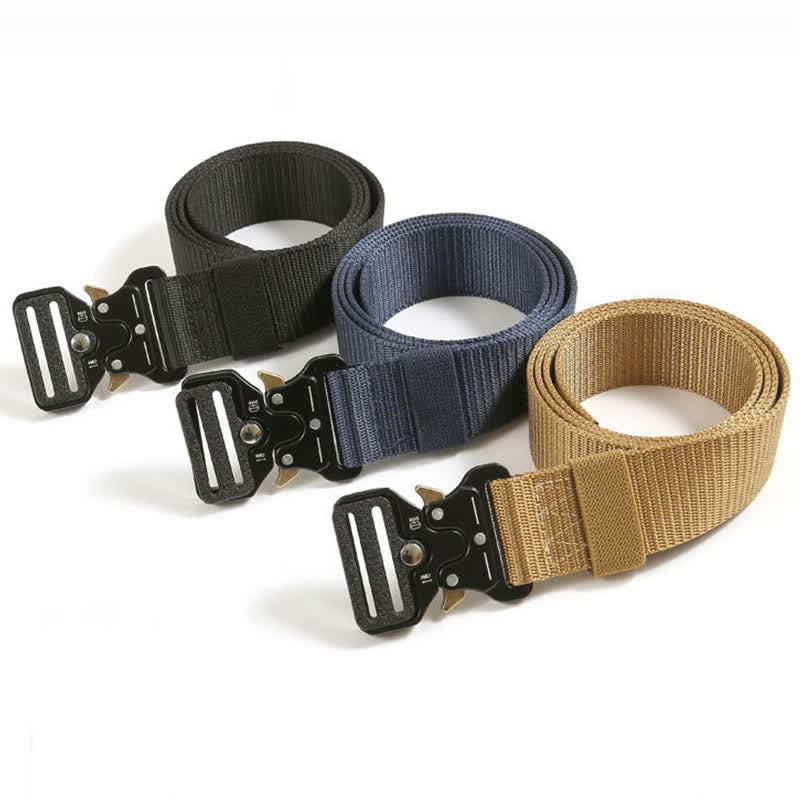 Men's Heavy Duty Release Buttons Tactical Belt - Image 9