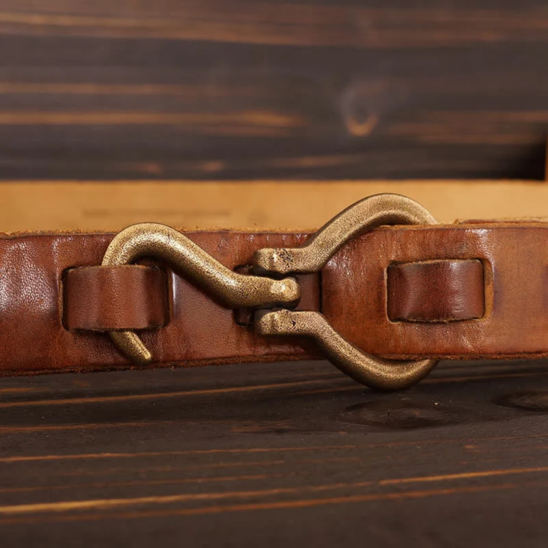 Men's Heavy Duty Retro Hook Buckle Cavalry Leather Belt - Image 11