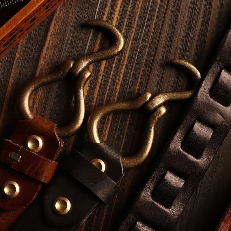 Men's Heavy Duty Retro Hook Buckle Cavalry Leather Belt - Image 5
