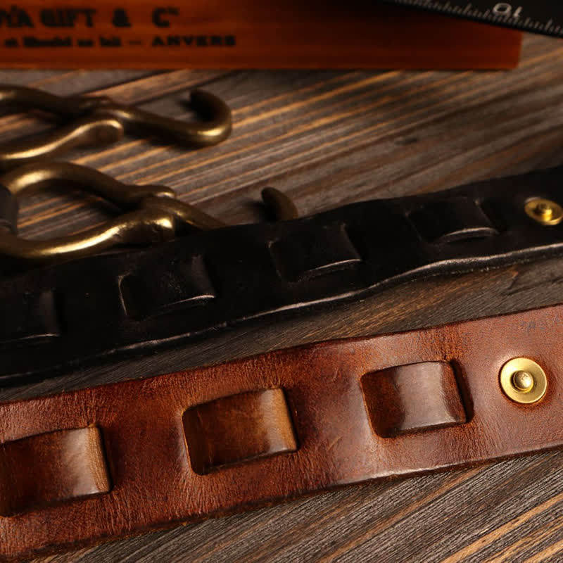 Men's Heavy Duty Retro Hook Buckle Cavalry Leather Belt - Image 7