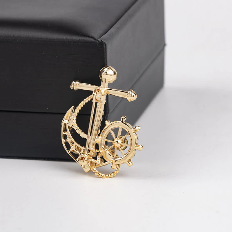 Men's Helmsman Navy Anchor Brooch - Image 4