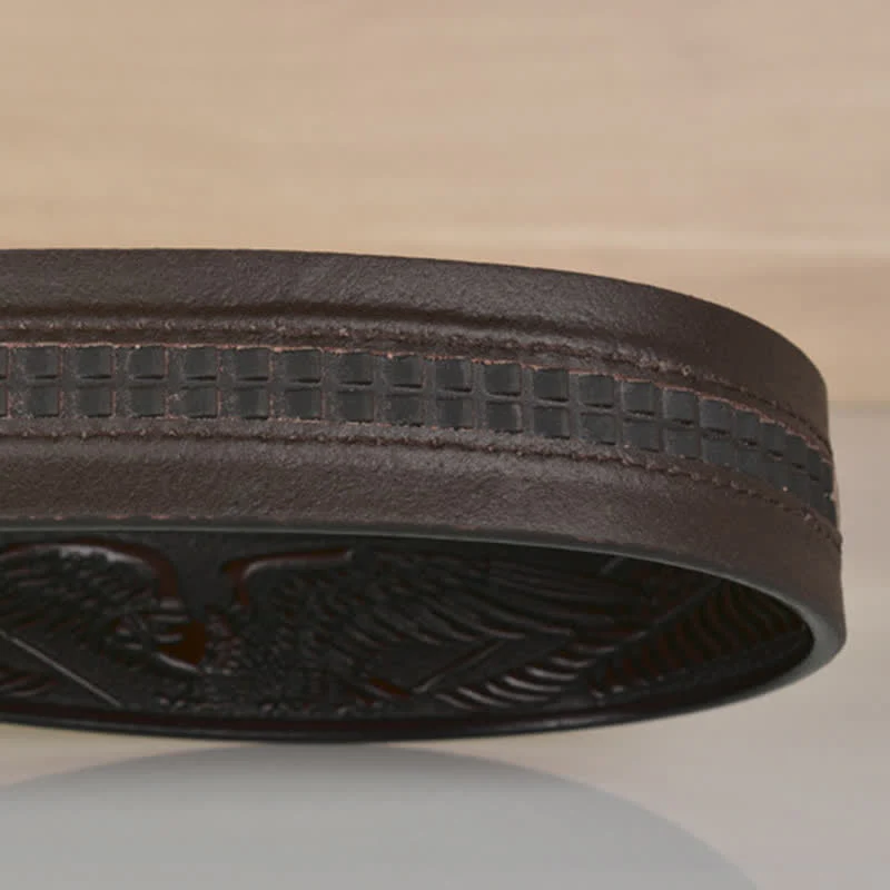 Men's Hollow Eagle Buckle Embossed Leather Belt - Image 10