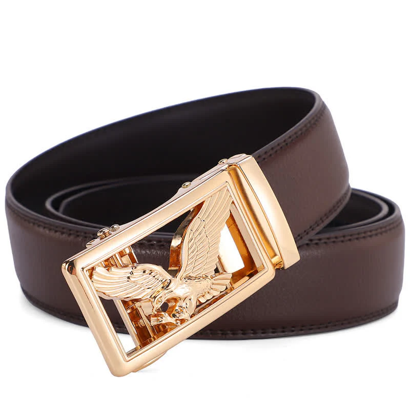 Men's Hollow Flying Hawk Eagle Decor Leather Belt - Image 7