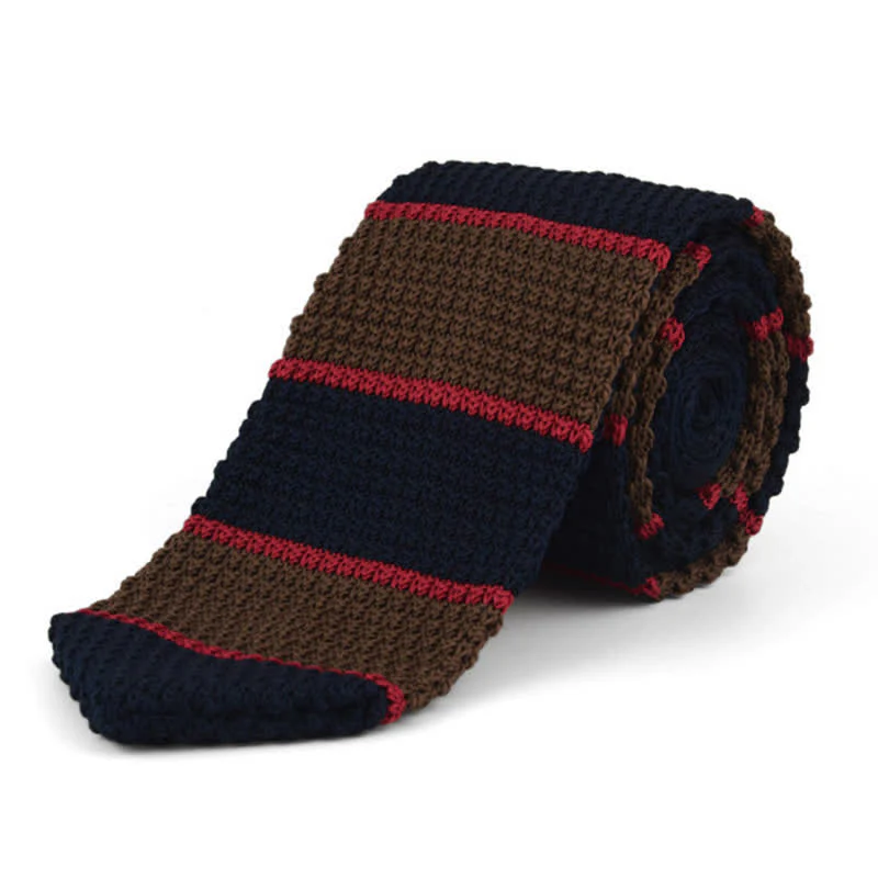 Men's Horizontal Stripes Knitted Necktie - Image 5
