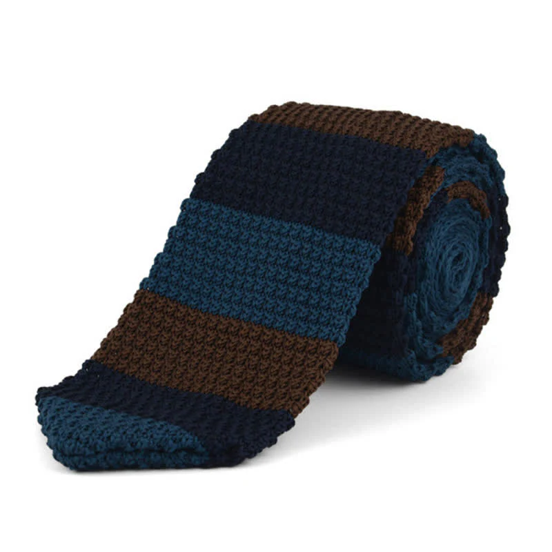 Men's Horizontal Stripes Knitted Necktie - Image 6