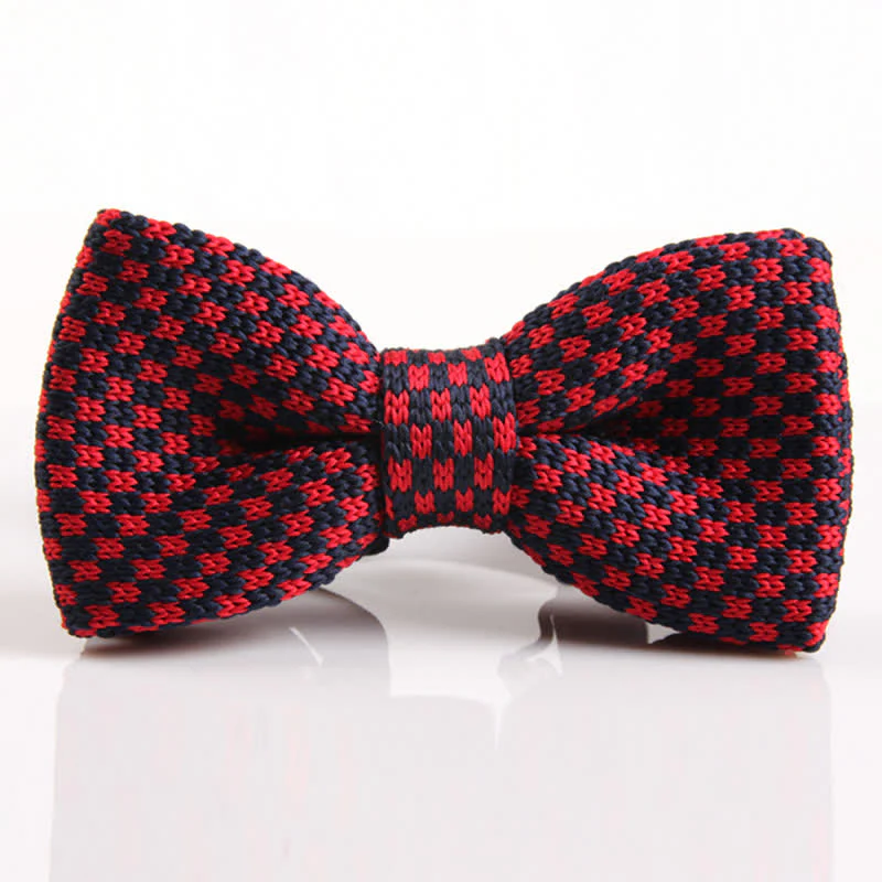 Men's Hound's Tooth Check Knitted Bow Tie - Image 3