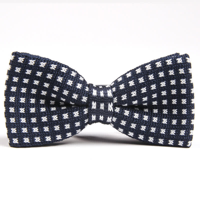 Men's Hound's Tooth Check Knitted Bow Tie - Image 4