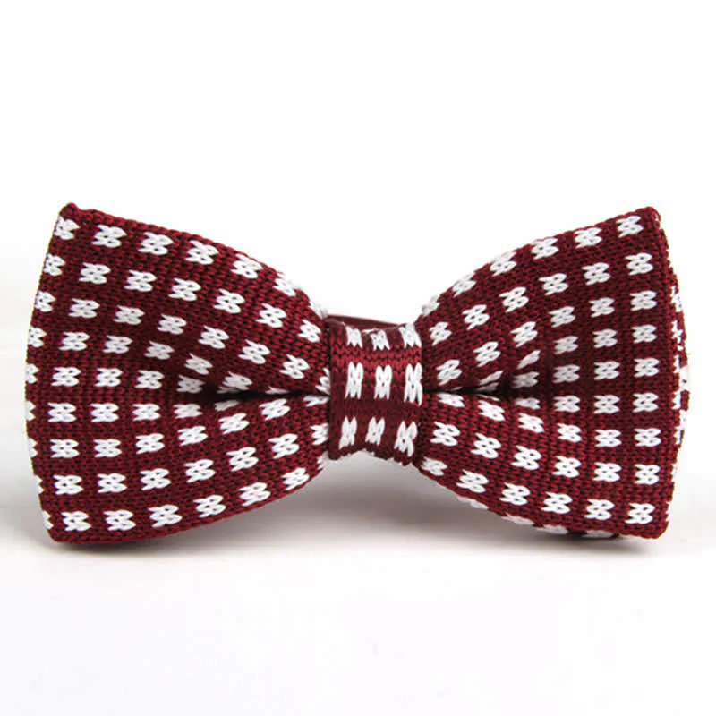 Men's Hound's Tooth Check Knitted Bow Tie - Image 5