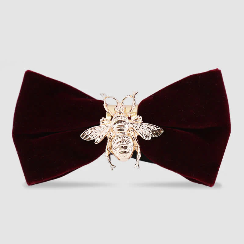 Men's Insect Bee Velvet Bow Tie - Image 5