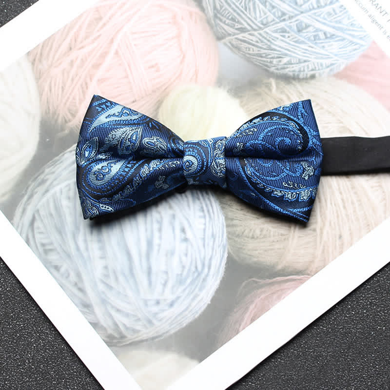 Men's Intricate Paisley Jacquard Classic Bow Tie - Image 7
