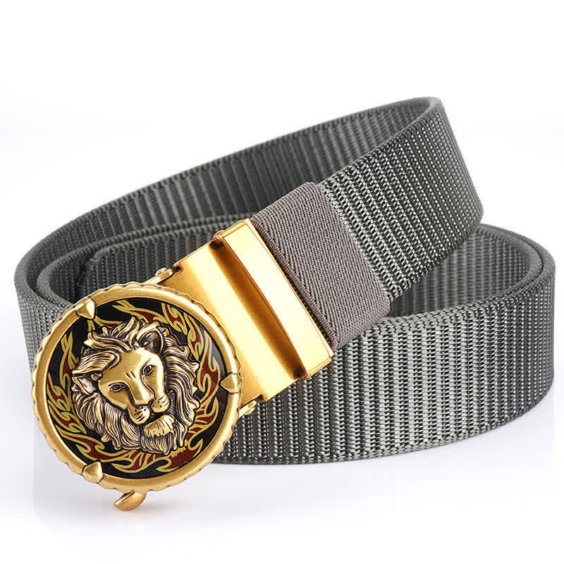Men's Practical Lion Head Pattern Nylon Belt - Image 12