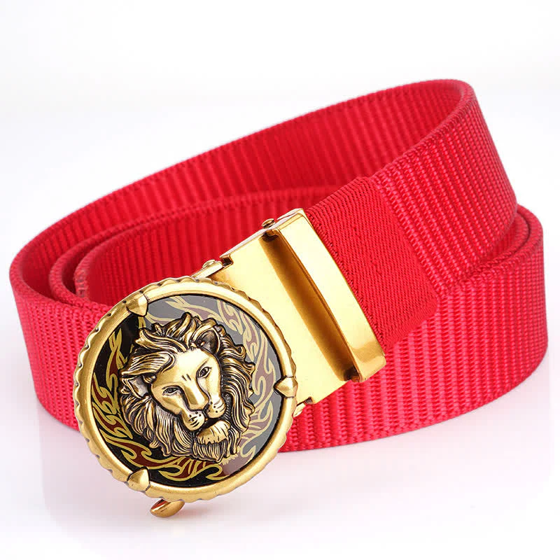 Men's Practical Lion Head Pattern Nylon Belt - Image 15