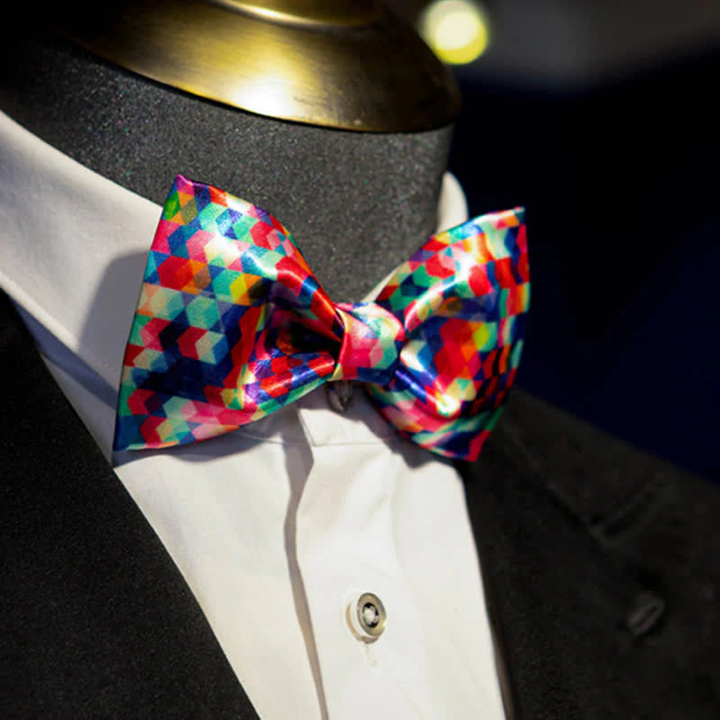 Men's Kaleidoscope Dazzle Colorful Printing Bow Tie - Image 2