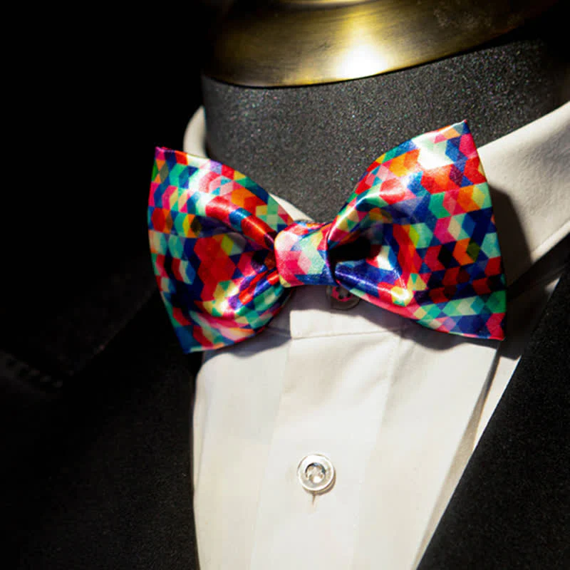 Men's Kaleidoscope Dazzle Colorful Printing Bow Tie - Image 3