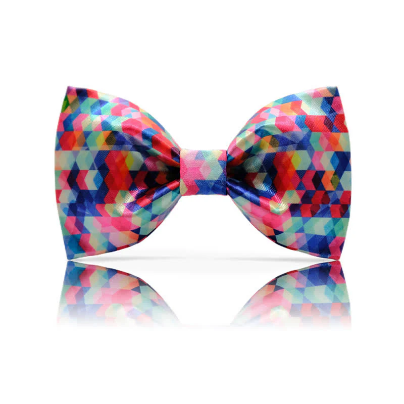 Men's Kaleidoscope Dazzle Colorful Printing Bow Tie - Image 4