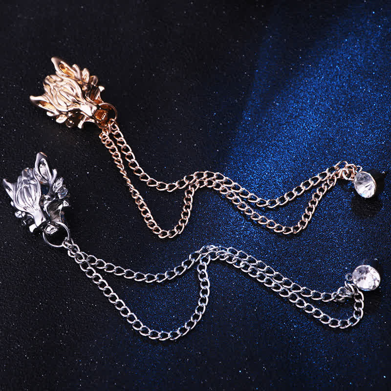 Men's King Of Forest Wolf Chain Brooch - Image 2