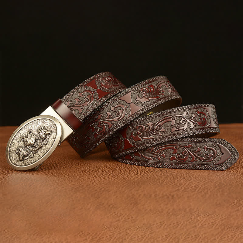Men's Legend Of Hungry Wolves Leather Belt - Image 16