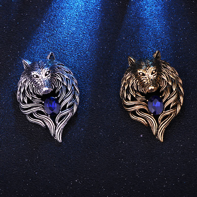 Men's Legend Wolf Head Brooch - Image 2