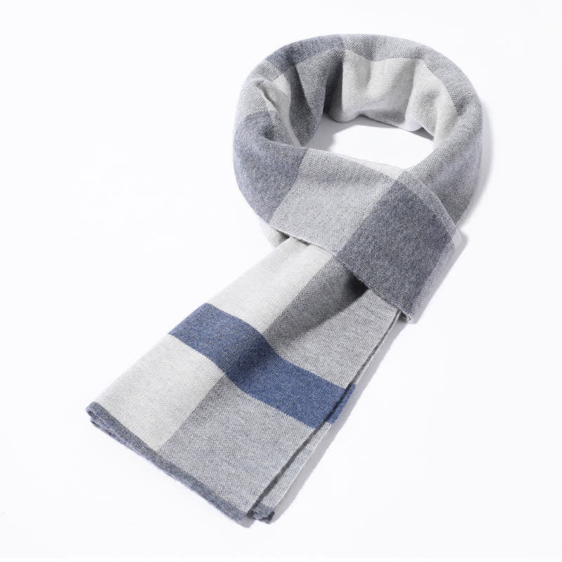 Men's Leisure Business Plaid Pure Wool Scarf - Image 11