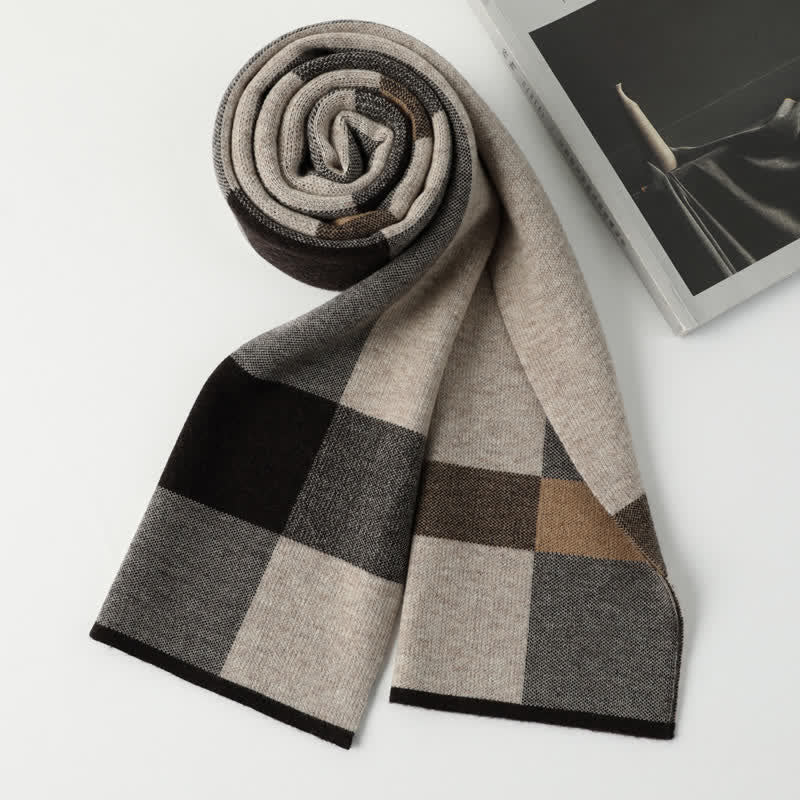 Men's Leisure Business Plaid Pure Wool Scarf - Image 12