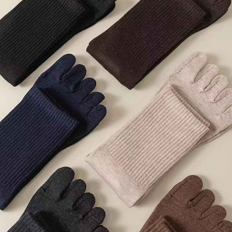 Men's Leisure Split-Toe Wool Blend Athletic Crew Socks - Image 4